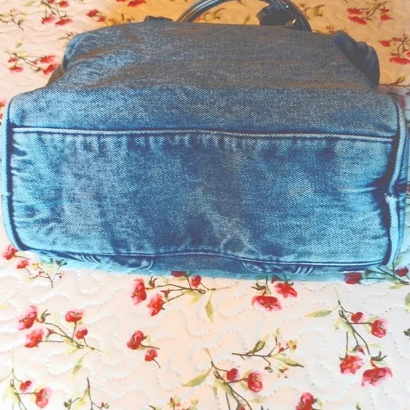 Washed Denim City Moto Bag, New. Adjustable Strap Included. - Picture 7 of 8